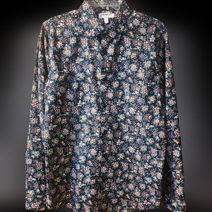 EXPRESS Mens Floral Slim Fit Mens Casual Button Down Shirt. Size Medium